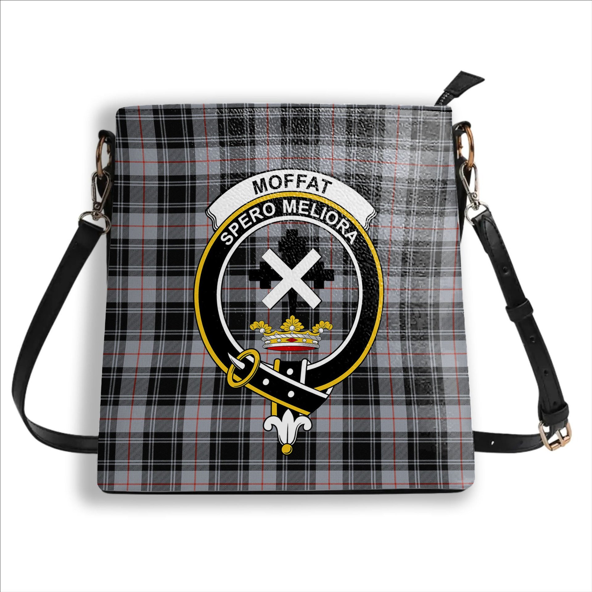 ScotsTee Shop Scottish Moffat Ancient Crest Tartan Bucket Bag Ladies Shoulder Bag Midi