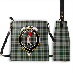 ScotsTee Shop Scottish Taylor Dress 2 Crest Tartan Bucket Bag Ladies Shoulder Bag Midi