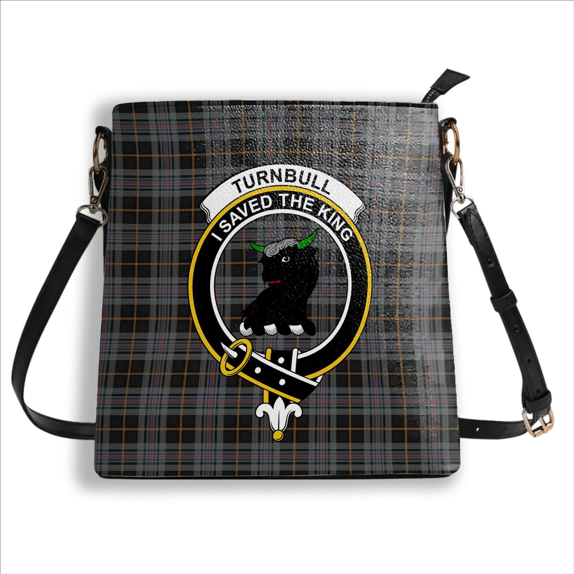 ScotsTee Shop Scottish Turnbull, Dress Bruce Crest Tartan Bucket Bag Ladies Shoulder Bag Midi