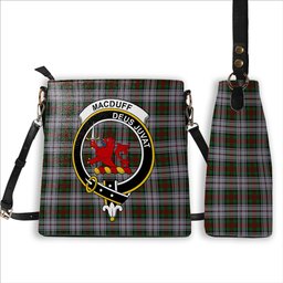 ScotsTee Shop Scottish MacDuff Dress Crest Tartan Bucket Bag Ladies Shoulder Bag Midi