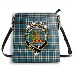 ScotsTee Shop Scottish McThomas Blue Ancient Crest Tartan Bucket Bag Ladies Shoulder Bag Midi