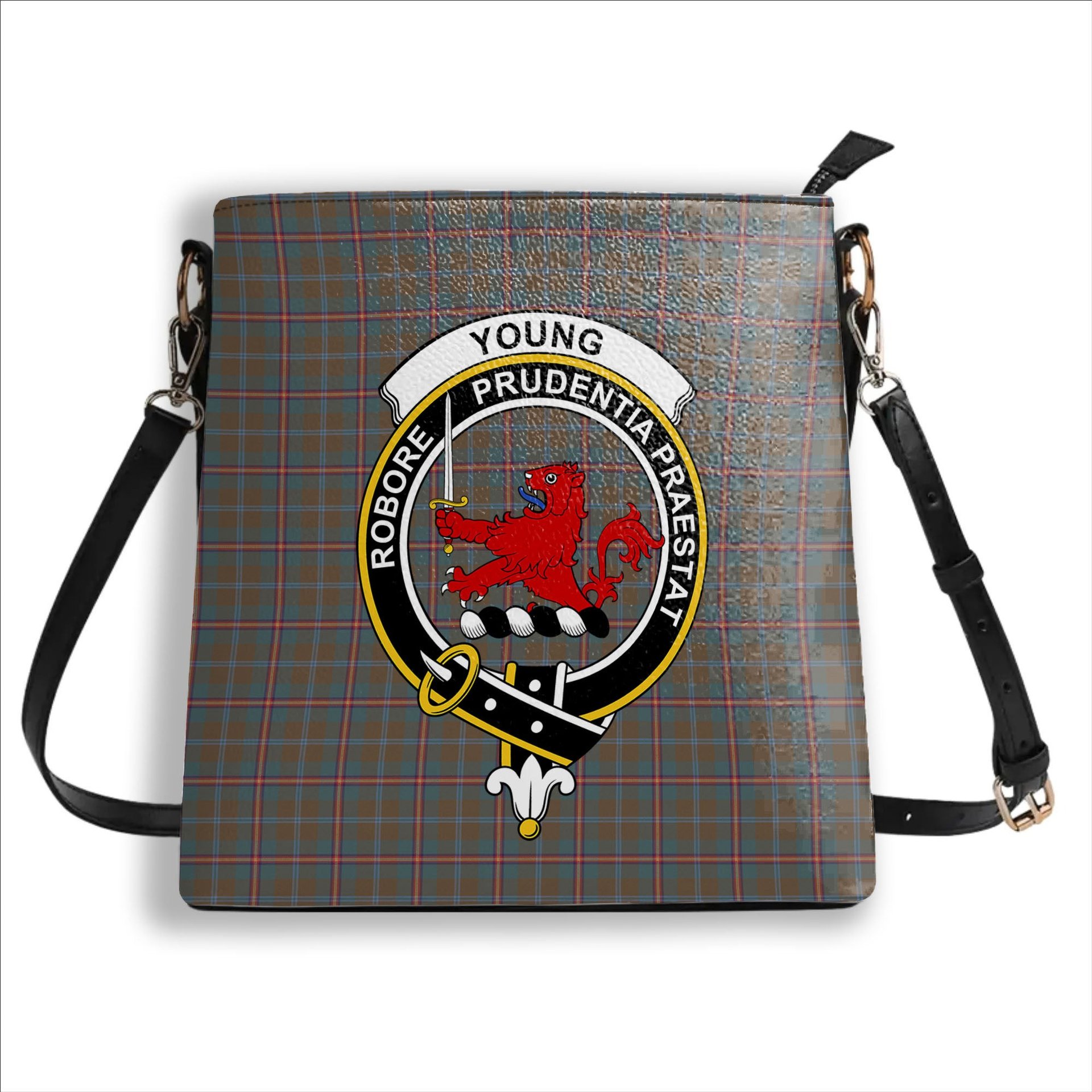 ScotsTee Shop Scottish Young Weathered Clan Crest Tartan Bucket Bag Ladies Shoulder Bag Midi