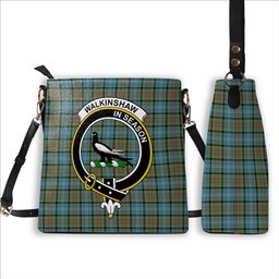 ScotsTee Shop Scottish Walkinshaw Crest Tartan Bucket Bag Ladies Shoulder Bag Midi