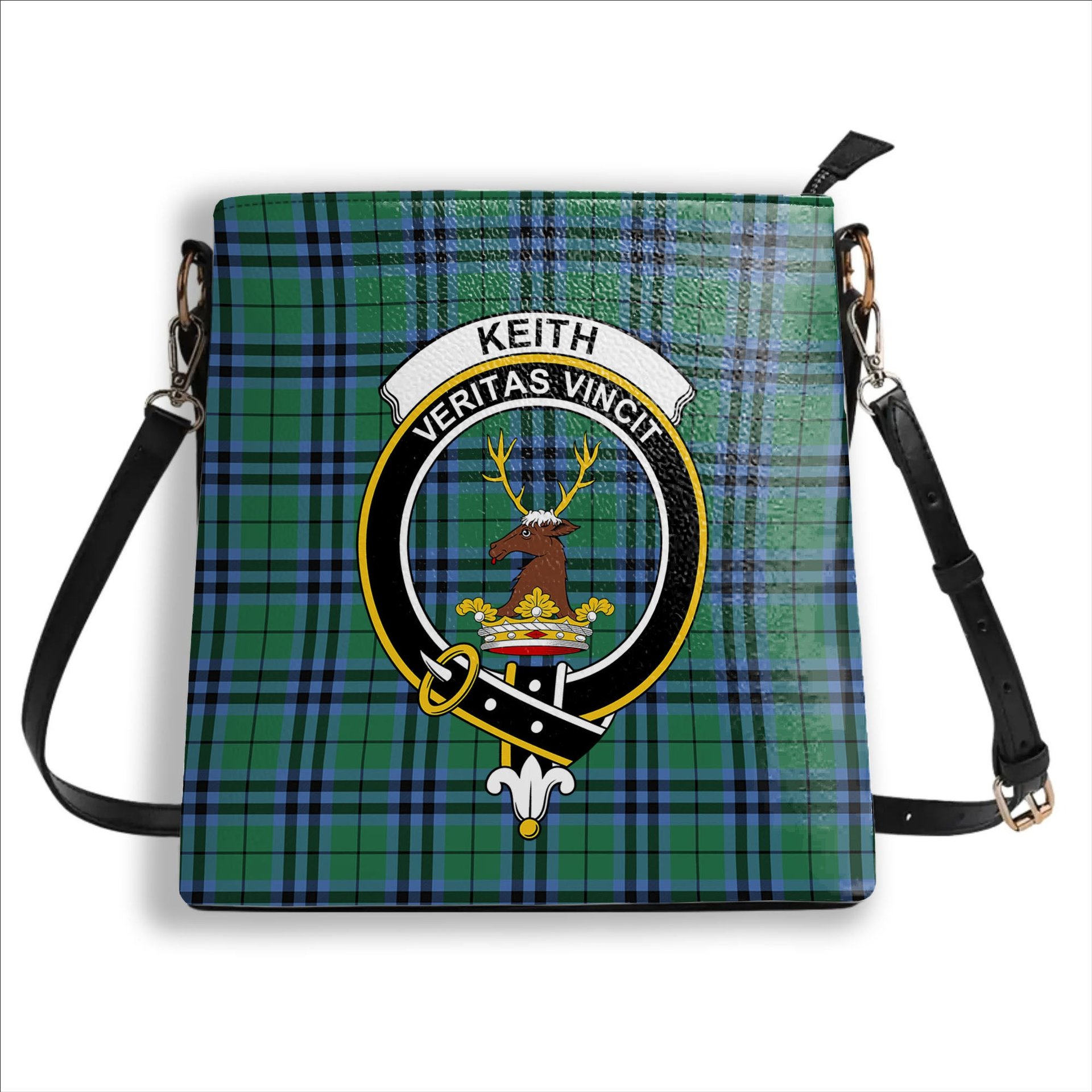 ScotsTee Shop Scottish Keith Ancient Crest Tartan Bucket Bag Ladies Shoulder Bag Midi