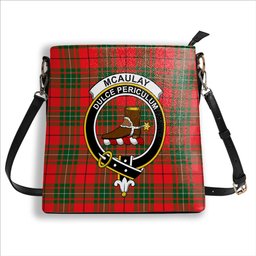 ScotsTee Shop Scottish McAulay Modern Crest Tartan Bucket Bag Ladies Shoulder Bag Midi