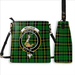 ScotsTee Shop Scottish Wallace Hunting Green Crest Tartan Bucket Bag Ladies Shoulder Bag Midi