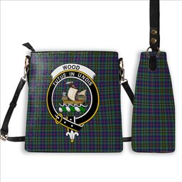 ScotsTee Shop Scottish Wood SC Crest Tartan Bucket Bag Ladies Shoulder Bag Midi