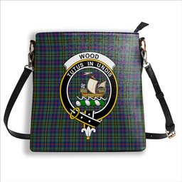 ScotsTee Shop Scottish Wood SC Crest Tartan Bucket Bag Ladies Shoulder Bag Midi