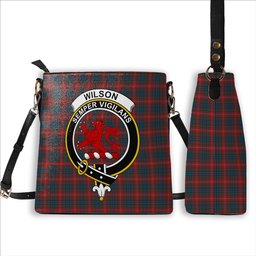 ScotsTee Shop Scottish Wilson 04 Crest Tartan Bucket Bag Ladies Shoulder Bag Midi
