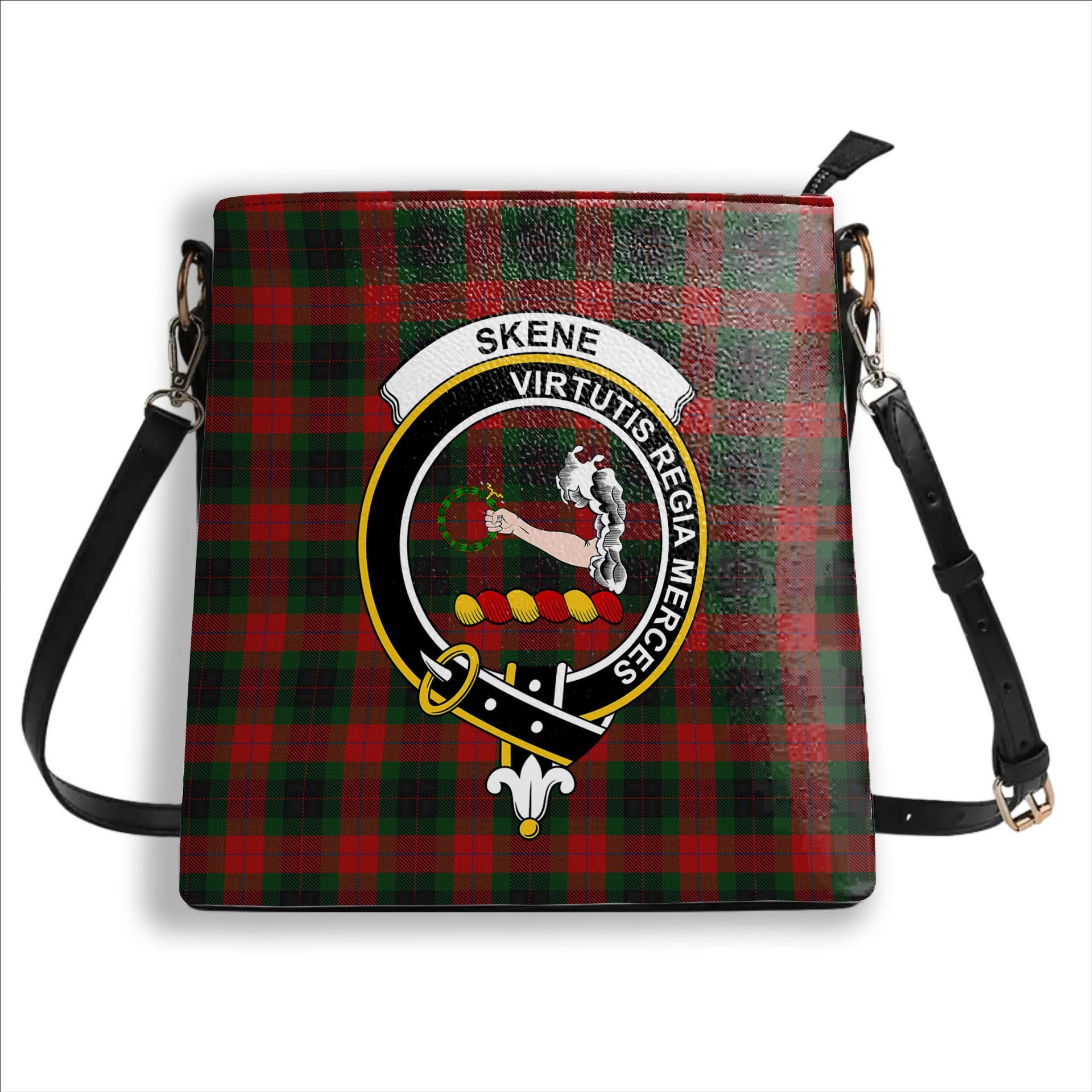 ScotsTee Shop Scottish Skene of Cromar Crest Tartan Bucket Bag Ladies Shoulder Bag Midi