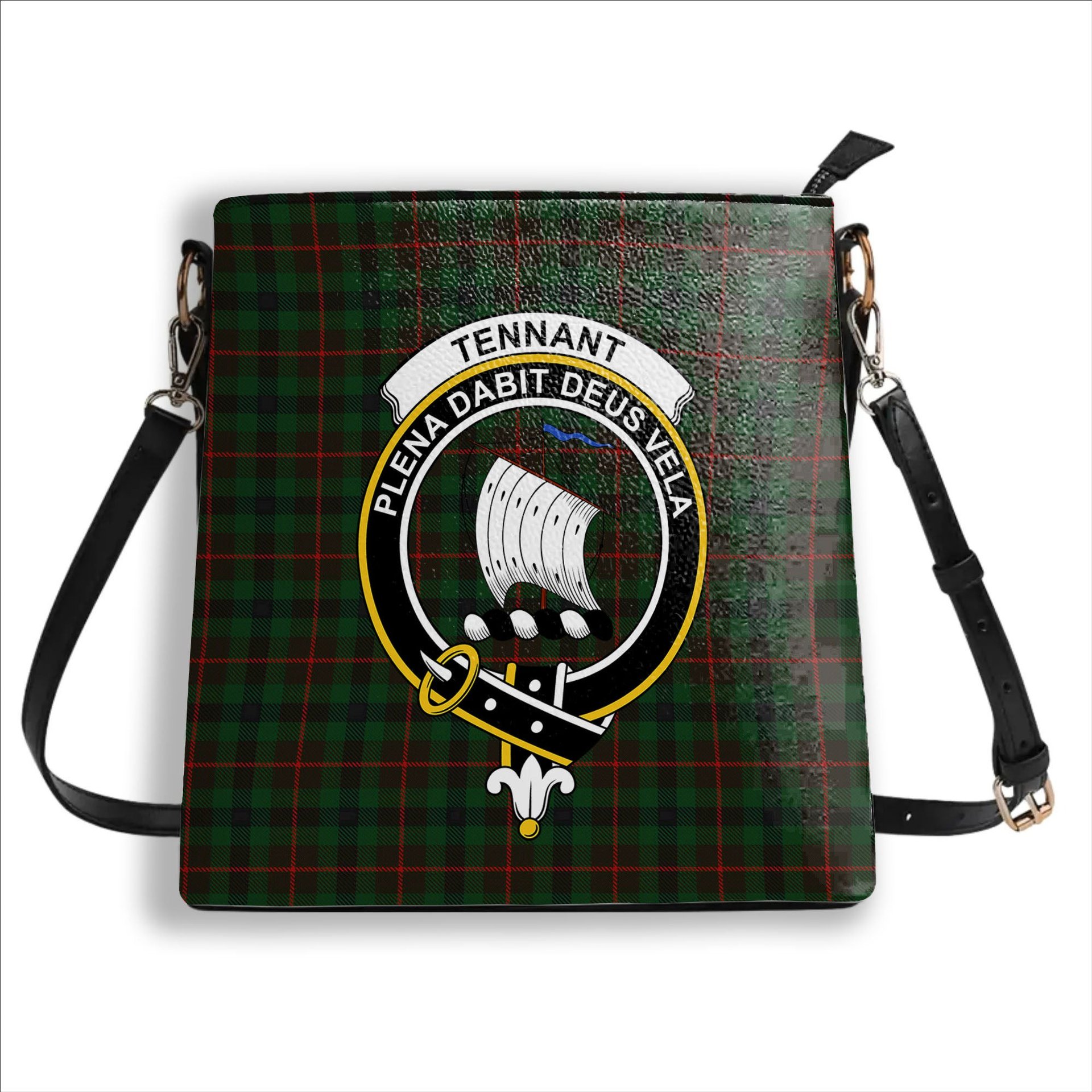 ScotsTee Shop Scottish Tennant Crest Tartan Bucket Bag Ladies Shoulder Bag Midi