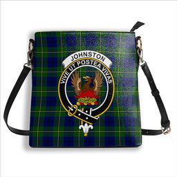 ScotsTee Shop Scottish Johnston Modern Crest Tartan Bucket Bag Ladies Shoulder Bag Midi