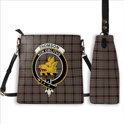 ScotsTee Shop Scottish Thomson special grey Crest Tartan Bucket Bag Ladies Shoulder Bag Midi