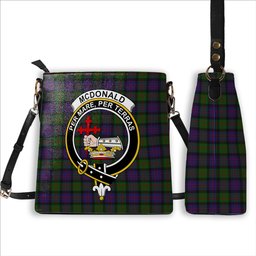 ScotsTee Shop Scottish McDonald Crest Tartan Bucket Bag Ladies Shoulder Bag Midi