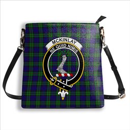 ScotsTee Shop Scottish McKinlay Modern Crest Tartan Bucket Bag Ladies Shoulder Bag Midi