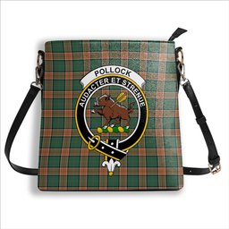 ScotsTee Shop Scottish Pollock Crest Tartan Bucket Bag Ladies Shoulder Bag Midi
