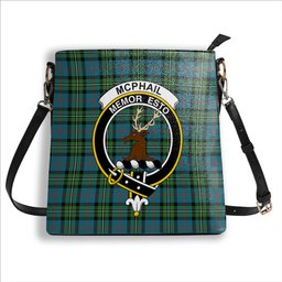 ScotsTee Shop Scottish McPhail Hunting Ancient Crest Tartan Bucket Bag Ladies Shoulder Bag Midi