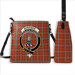 ScotsTee Shop Scottish Morrison Red Ancient Crest Tartan Bucket Bag Ladies Shoulder Bag Midi