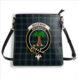 ScotsTee Shop Scottish MacEwan Modern Crest Tartan Bucket Bag Ladies Shoulder Bag Midi