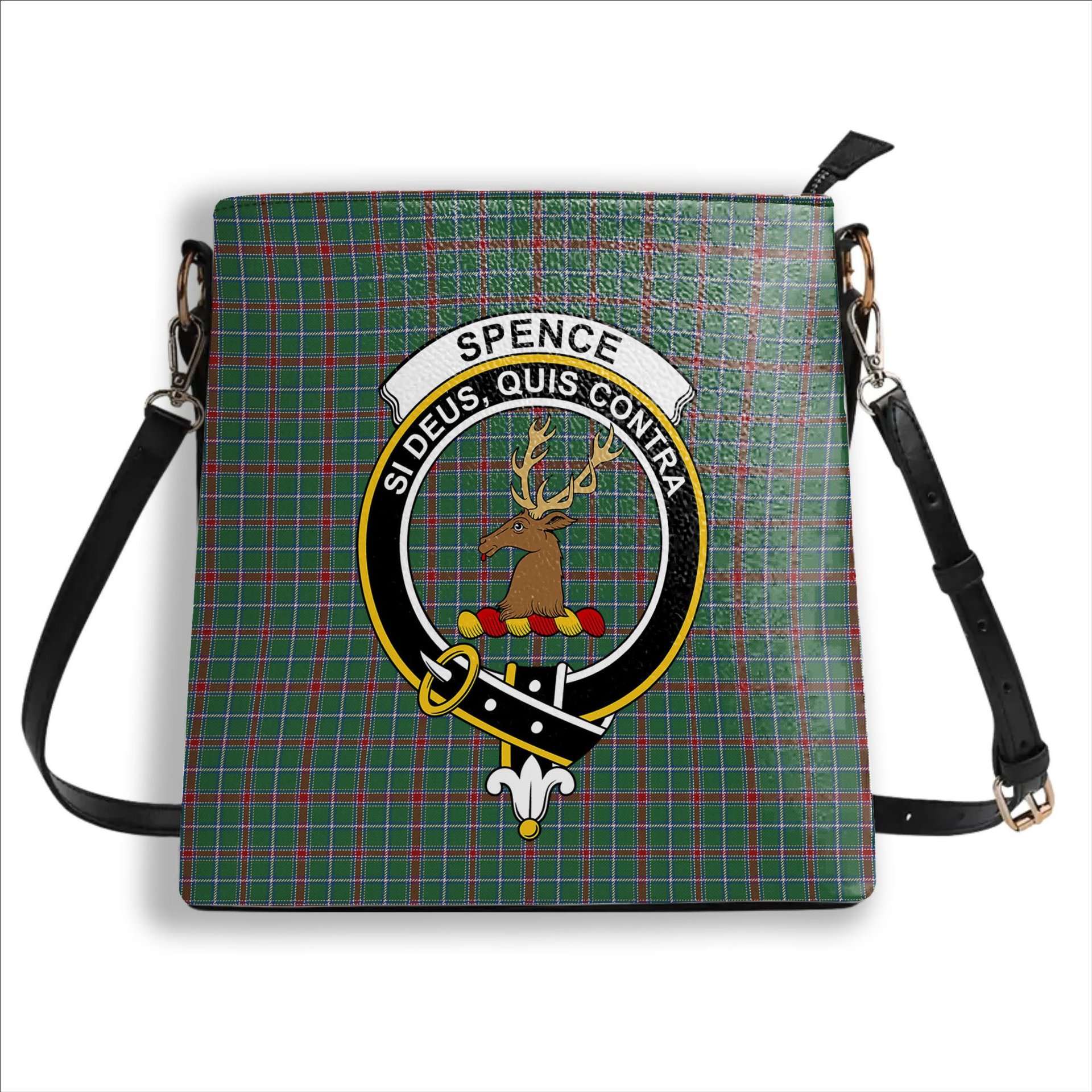 ScotsTee Shop Scottish Spence Fragment Modern Clan Crest Tartan Bucket Bag Ladies Shoulder Bag Midi
