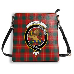ScotsTee Shop Scottish MacFie Modern Crest Tartan Bucket Bag Ladies Shoulder Bag Midi