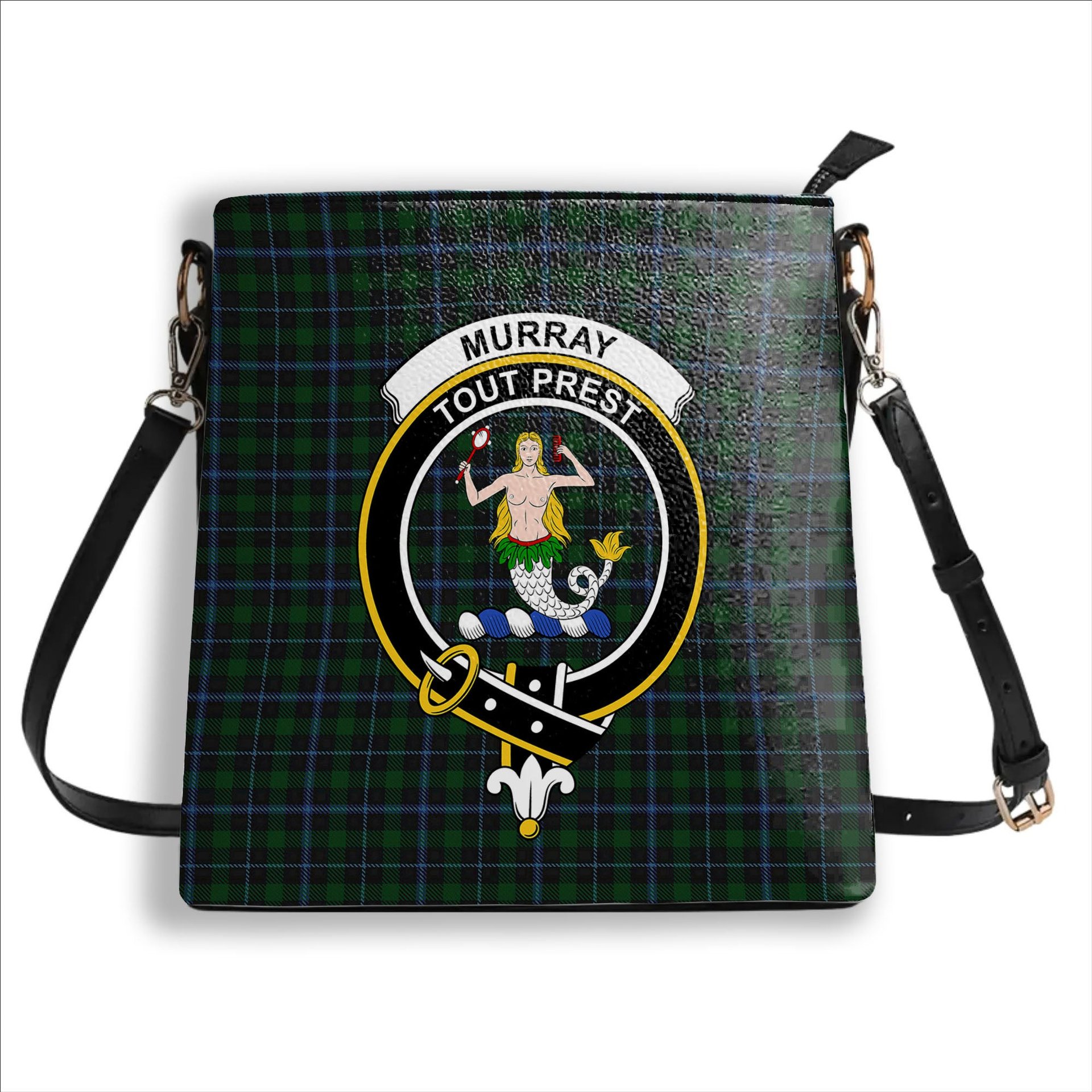 ScotsTee Shop Scottish Murray 1830-40 Crest Tartan Bucket Bag Ladies Shoulder Bag Midi