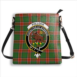 ScotsTee Shop Scottish Pollock Ancient Crest Tartan Bucket Bag Ladies Shoulder Bag Midi