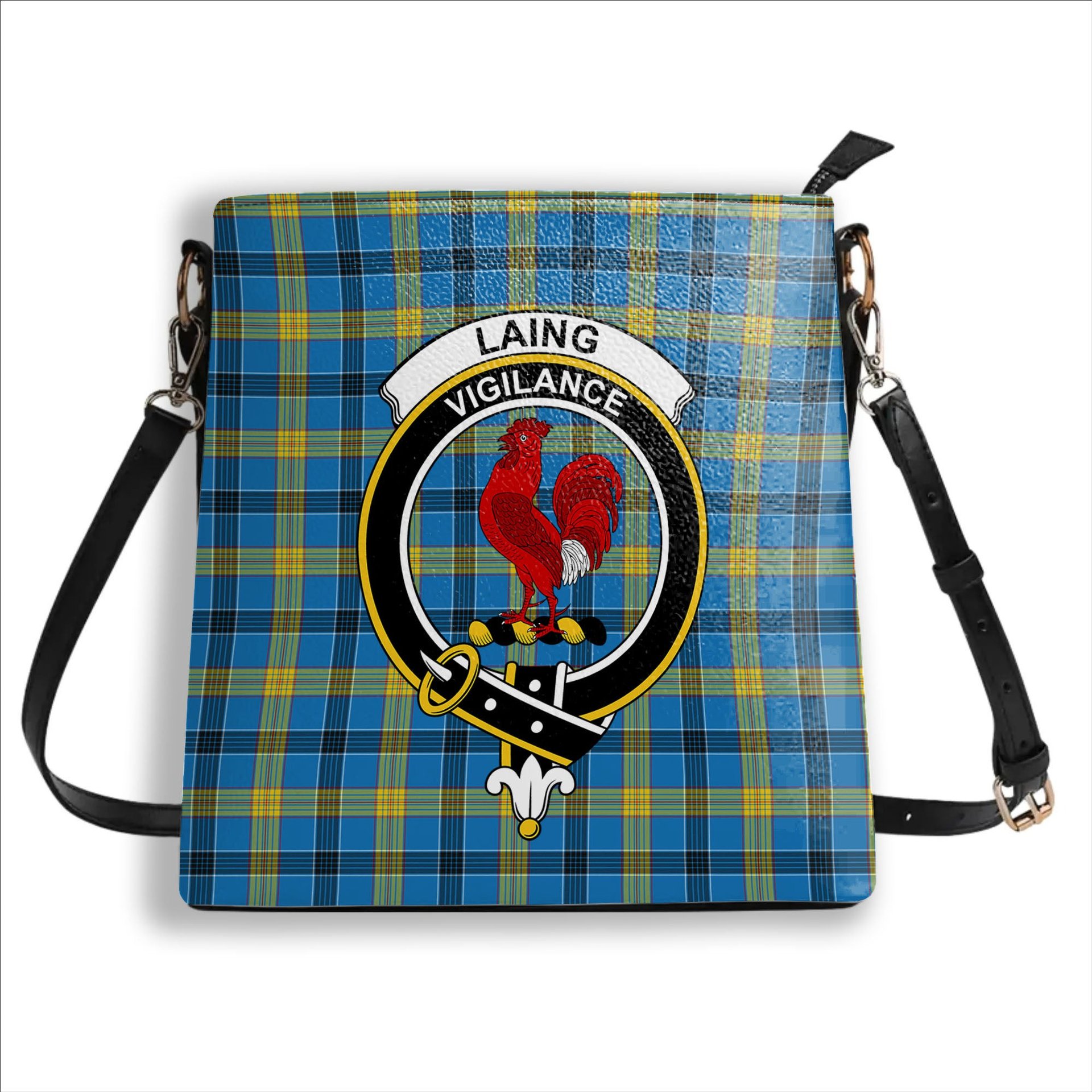 ScotsTee Shop Scottish Laing SC Crest Tartan Bucket Bag Ladies Shoulder Bag Midi
