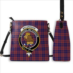 ScotsTee Shop Scottish MacGregor of Glengyle Crest Tartan Bucket Bag Ladies Shoulder Bag Midi