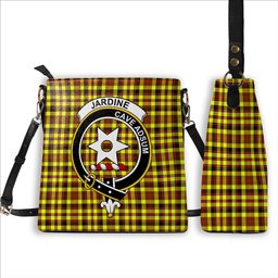 ScotsTee Shop Scottish Jardine Modern Crest Tartan Bucket Bag Ladies Shoulder Bag Midi