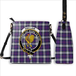 ScotsTee Shop Scottish Sinclair Dress (Dance) Modern Clan Crest Tartan Bucket Bag Ladies Shoulder Bag Midi