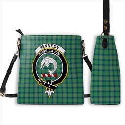 ScotsTee Shop Scottish Kennedy Ancient Crest Tartan Bucket Bag Ladies Shoulder Bag Midi