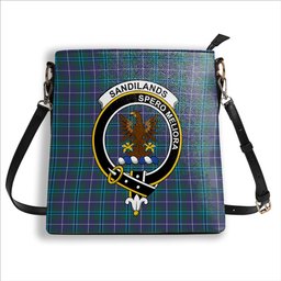 ScotsTee Shop Scottish Sandilands Crest Tartan Bucket Bag Ladies Shoulder Bag Midi