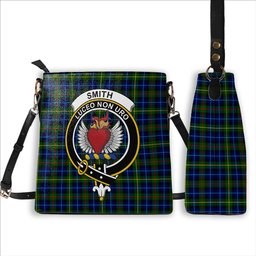 ScotsTee Shop Scottish Smith Modern Crest Tartan Bucket Bag Ladies Shoulder Bag Midi