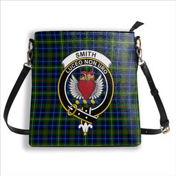 ScotsTee Shop Scottish Smith Modern Crest Tartan Bucket Bag Ladies Shoulder Bag Midi