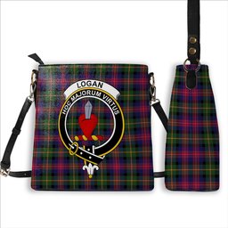 ScotsTee Shop Scottish Logan Modern Crest Tartan Bucket Bag Ladies Shoulder Bag Midi
