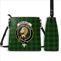 ScotsTee Shop Scottish Kirkcaldy SC Crest Tartan Bucket Bag Ladies Shoulder Bag Midi