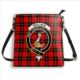 ScotsTee Shop Scottish Wallace Hunting Red Crest Tartan Bucket Bag Ladies Shoulder Bag Midi