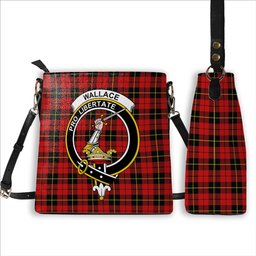 ScotsTee Shop Scottish Wallace Modern Crest Tartan Bucket Bag Ladies Shoulder Bag Midi