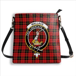 ScotsTee Shop Scottish Wallace Modern Crest Tartan Bucket Bag Ladies Shoulder Bag Midi