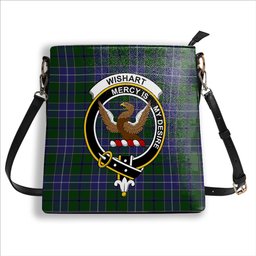 ScotsTee Shop Scottish Wishart Hunting Crest Tartan Bucket Bag Ladies Shoulder Bag Midi