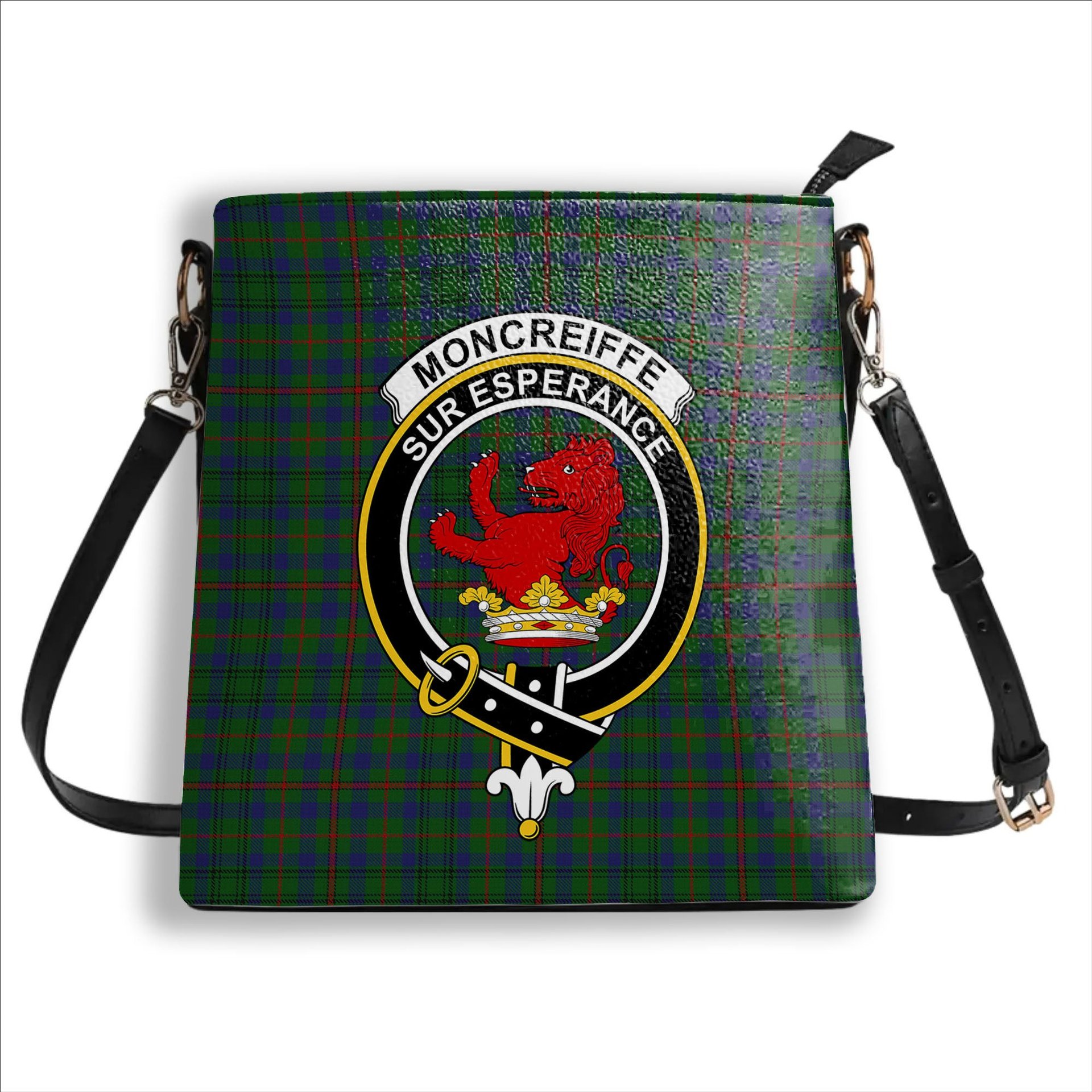 ScotsTee Shop Scottish Moncreiffe of Atholl Crest Tartan Bucket Bag Ladies Shoulder Bag Midi