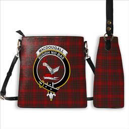 ScotsTee Shop Scottish MacDougall 1906 Crest Tartan Bucket Bag Ladies Shoulder Bag Midi