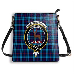 ScotsTee Shop Scottish McCorquodale SC Crest Tartan Bucket Bag Ladies Shoulder Bag Midi