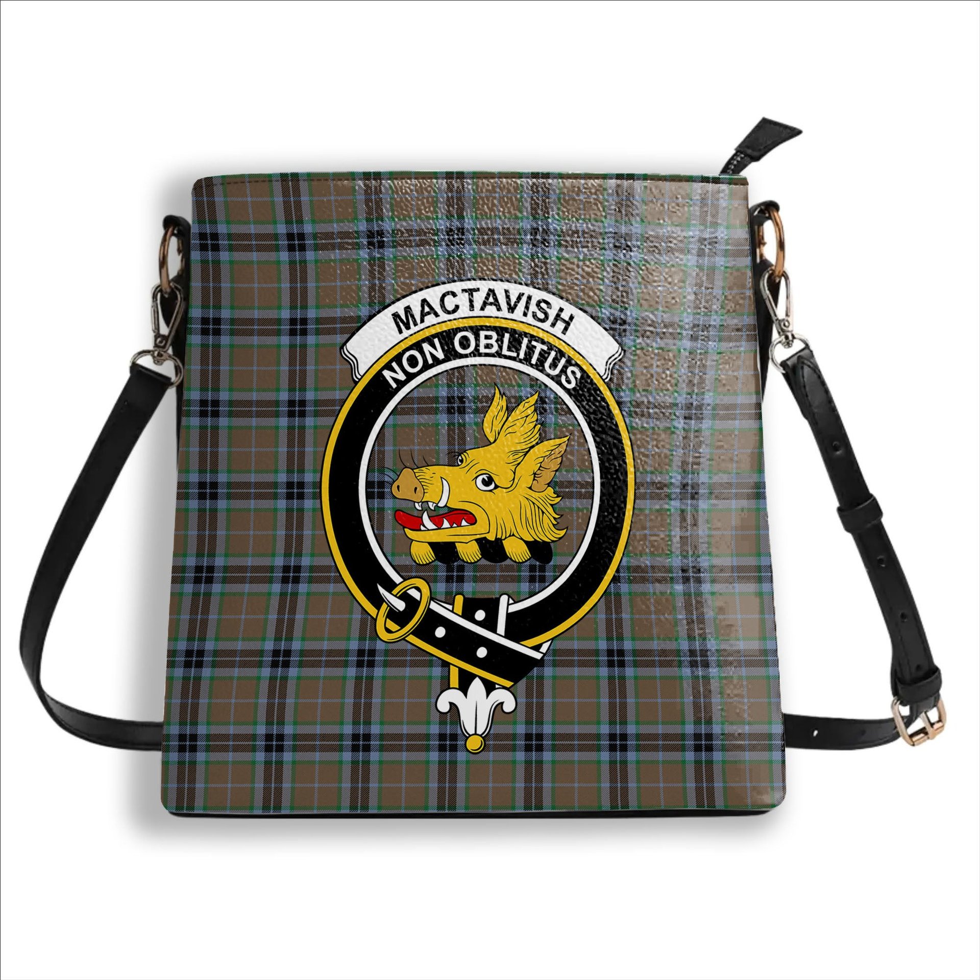 ScotsTee Shop Scottish MacTavish Hunting Ancient Crest Tartan Bucket Bag Ladies Shoulder Bag Midi