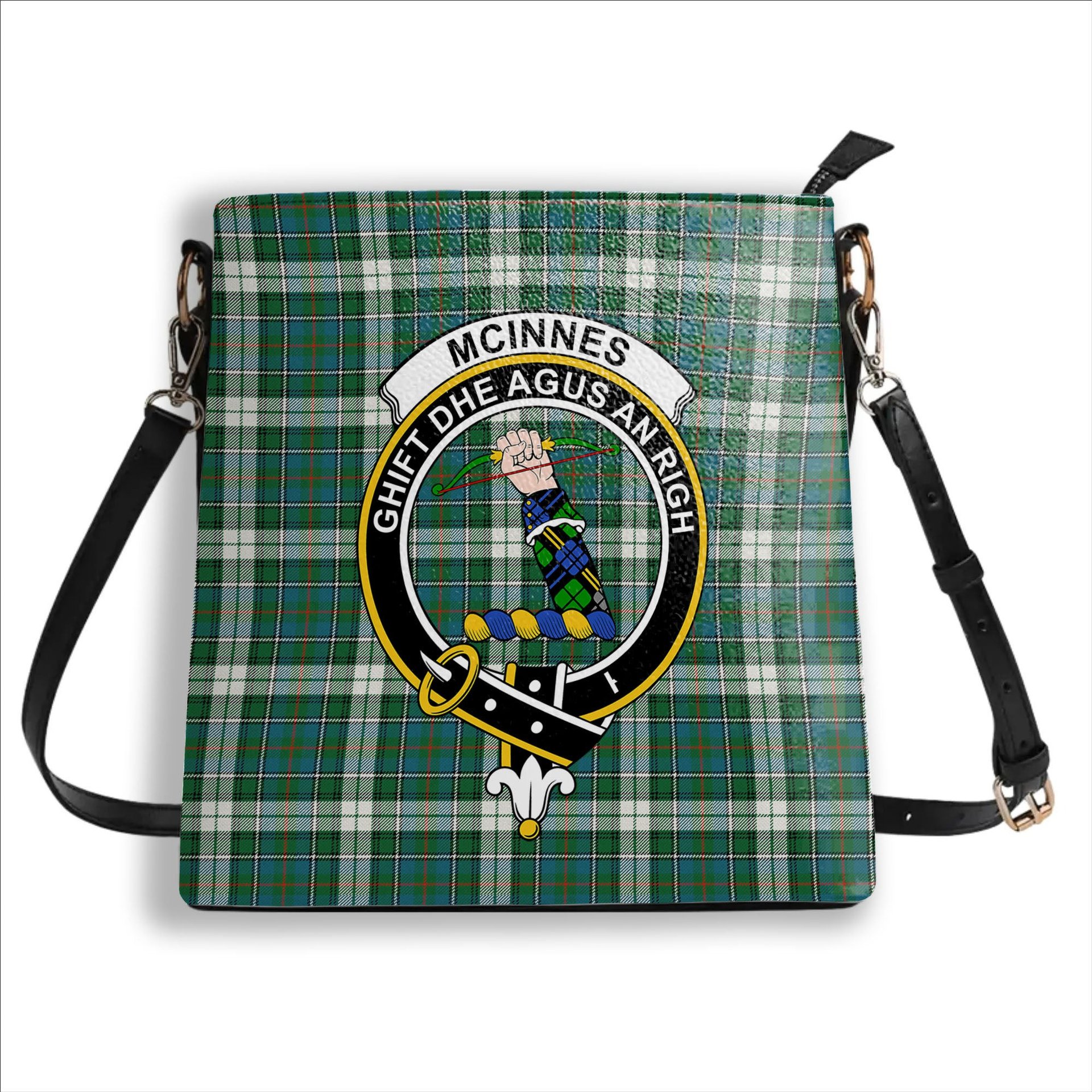 ScotsTee Shop Scottish McInnes Dress Ancient Crest Tartan Bucket Bag Ladies Shoulder Bag Midi