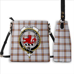 ScotsTee Shop Scottish Young Christina Modern Crest Tartan Bucket Bag Ladies Shoulder Bag Midi