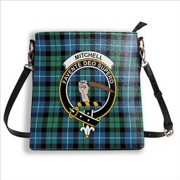 ScotsTee Shop Scottish Mitchell Ancient Crest Tartan Bucket Bag Ladies Shoulder Bag Midi