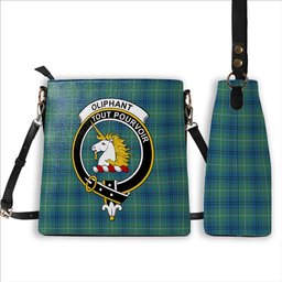 ScotsTee Shop Scottish Oliphant Ancient Crest Tartan Bucket Bag Ladies Shoulder Bag Midi