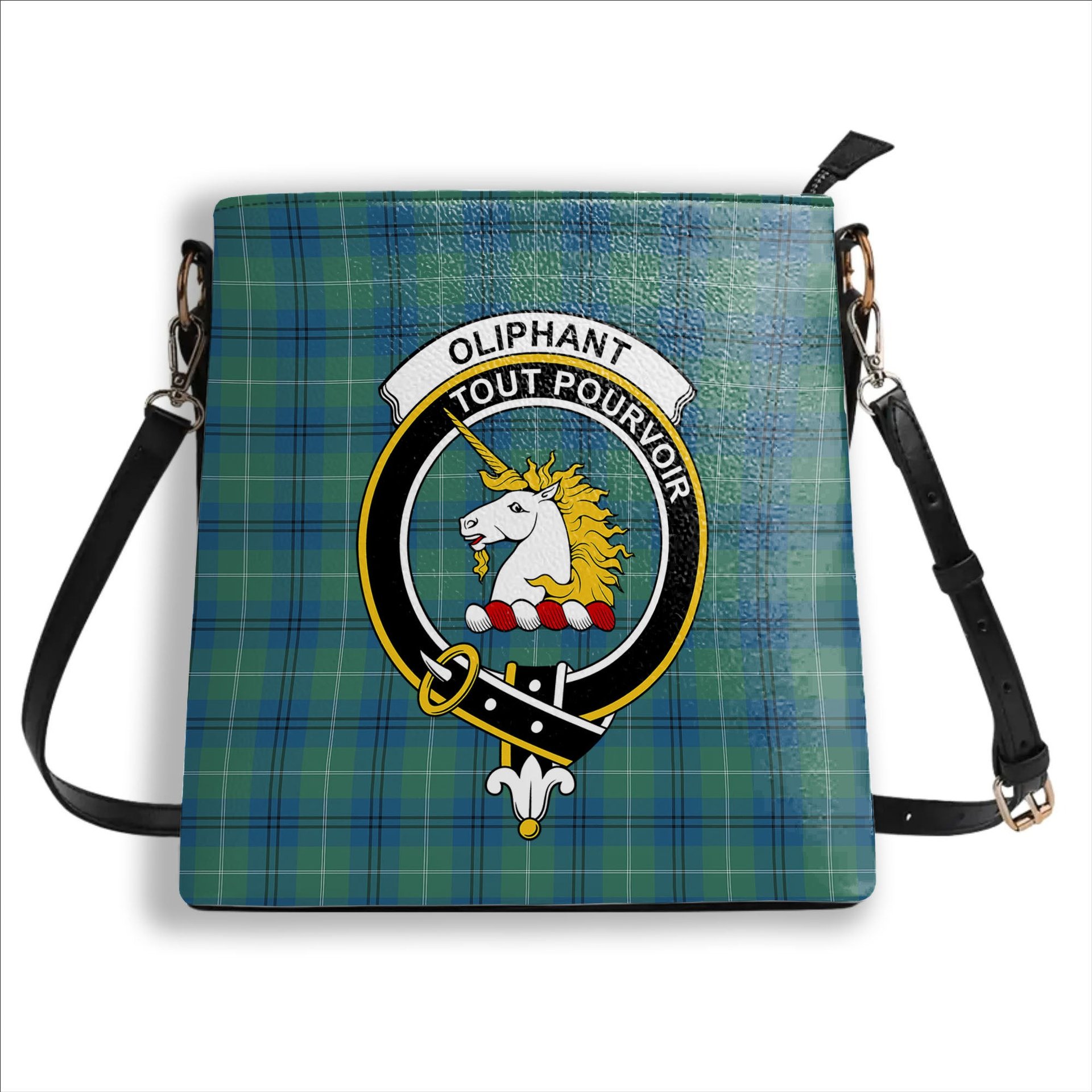 ScotsTee Shop Scottish Oliphant Ancient Crest Tartan Bucket Bag Ladies Shoulder Bag Midi